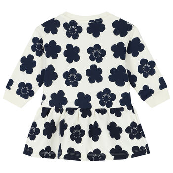 Younger Girls Ivory Floral  Dress